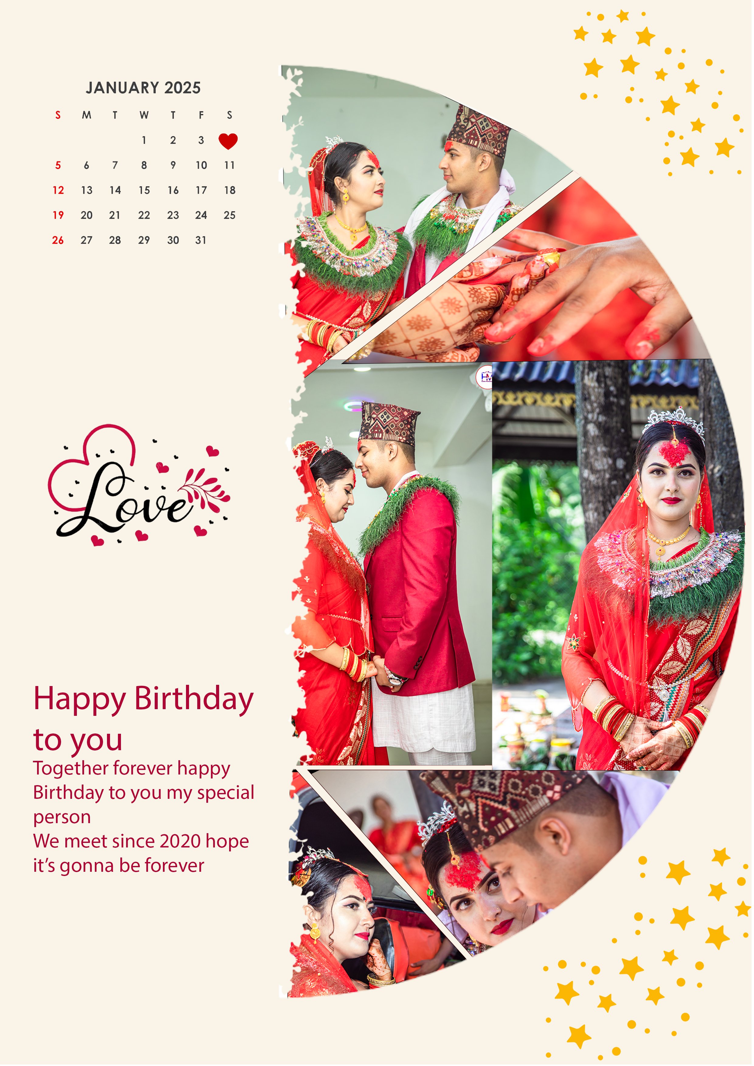 Birthday celebration print poster design by Nani Baral