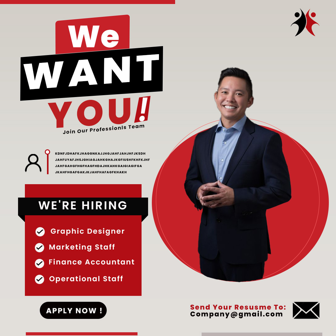 Hiring 'We Want You' social media post design by Nani Baral